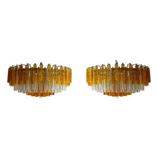 Quadrilobi Chandeliers from Venini, 1960s, Set of 2 For Sale
