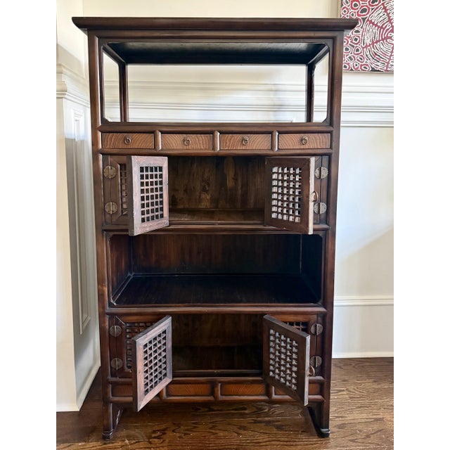 Rare Large Antique Four-Level Korean Scholar Bookcase with COA For Sale - Image 14 of 15