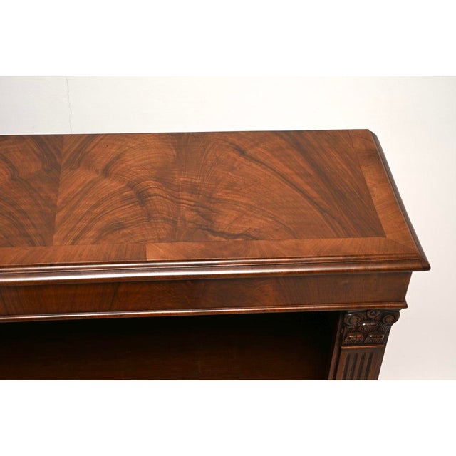 Wood Antique Victorian Walnut Open Bookcase, 1850 For Sale - Image 7 of 10
