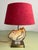Hollywood Regency Agate and Acrylic Glass Table Lamp with Burgundy Velvet Shade., 1970s For Sale - Image 4 of 15