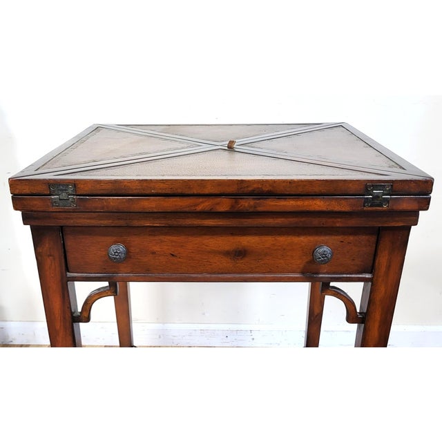 Vintage 20th C English Style Handkerchief Folding Envelope Card Game Table by Theodore Alexander For Sale - Image 14 of 18