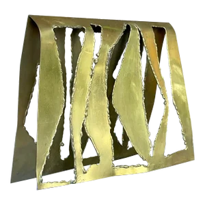 Vintage Boho 1969 Signed Torch Cut Brass Sculpture