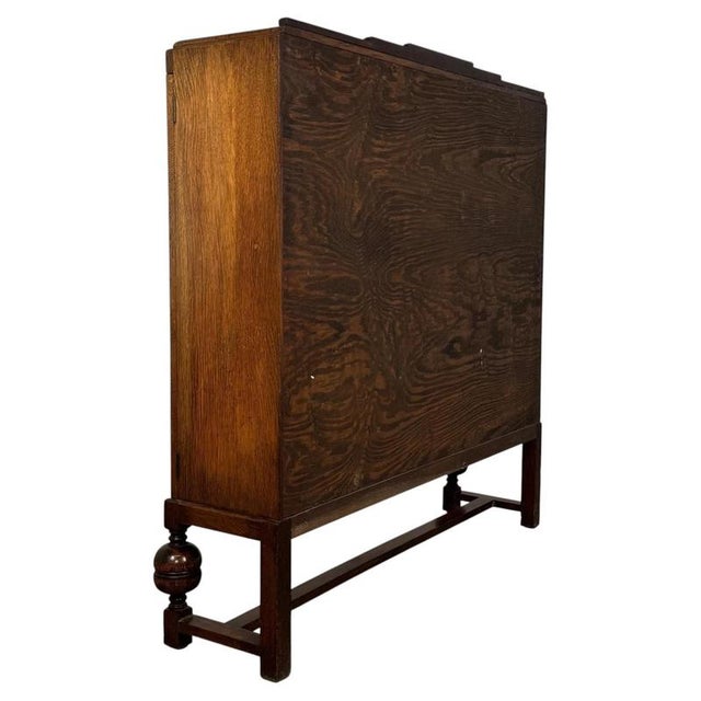 Antique English Oak Display and Storage Cabinet Vitrine For Sale - Image 9 of 11