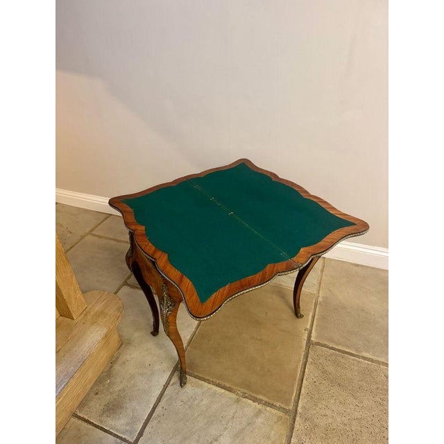 Mid 19th Century Antique French Kingwood and Cross Banded Card Table, 1860 For Sale - Image 5 of 7