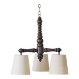 1940s harles Dudouyt French Carved Wood Style Chandelier For Sale