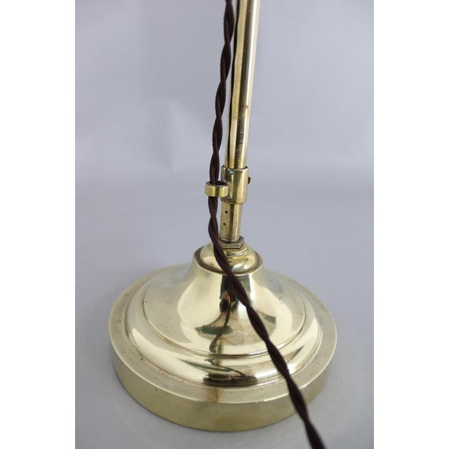 Art Deco Brass Banker Table Lamp, Czechoslovakia, 1930s For Sale - Image 10 of 13