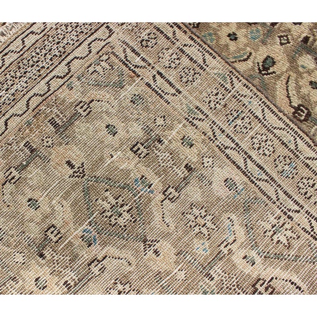 Vintage Hamadan Runner in Neutral Warm Tones of Taupe, Brown, L. Brown For Sale In Atlanta - Image 6 of 8