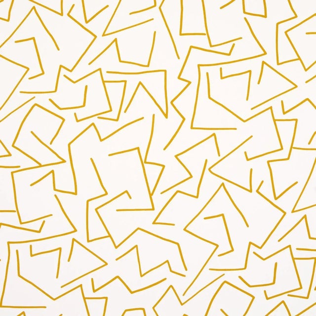 Sample - Schumacher X Hadiya Williams Tangent Wallpaper in Ochre For Sale