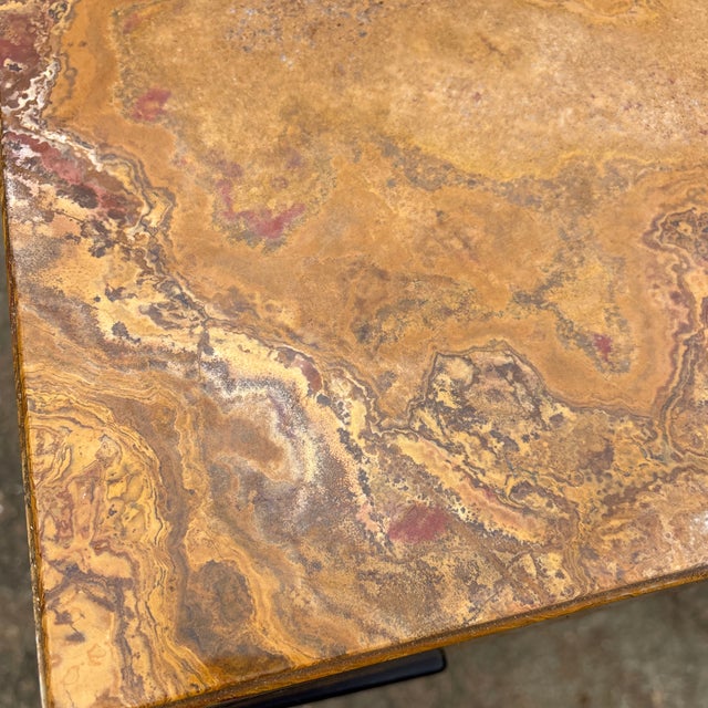 Copper 1990s Modern Italian Marble End Table For Sale - Image 8 of 10