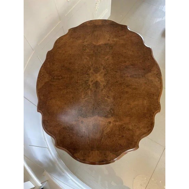 Antique Burr Walnut Shaped Tilt Top Centre Table, 1850 For Sale - Image 4 of 13