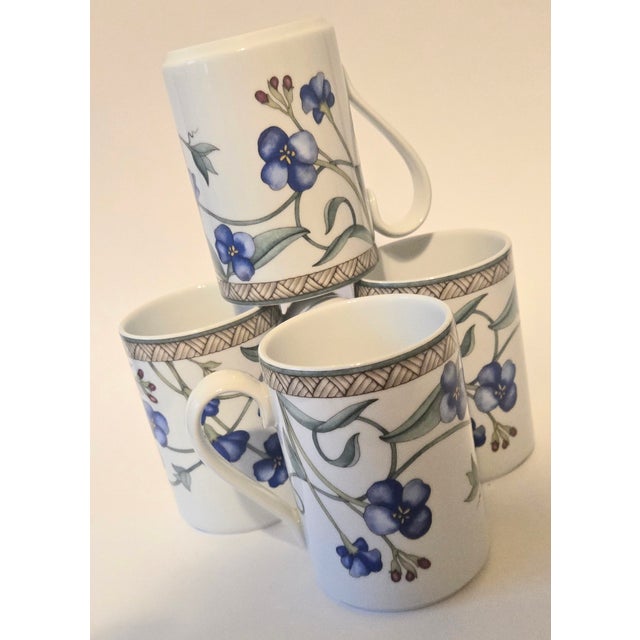 Contemporary Late 20th Century Dansk Floral Mugs- Set of Four For Sale - Image 3 of 10