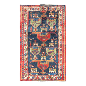 Colorful Antique Persian Lori Rug With All-Over Geometric Tribal Design 4'9 X 8'6