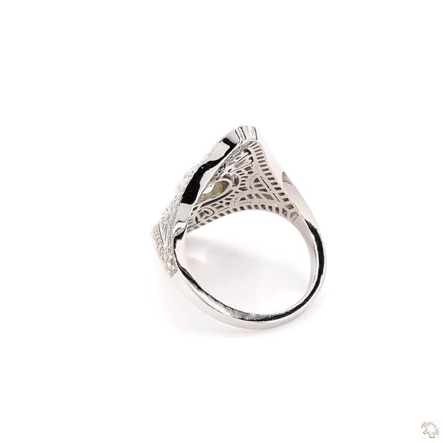Early 21st Century Antique design 0.87 Carat Old European Cut Diamond Gold Ring, Size 6.5 For Sale - Image 5 of 9