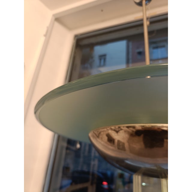 Metal Glass and Metal Pendant by Pietro Chiesa for Fontana Arte, Italy, 1950s For Sale - Image 7 of 11