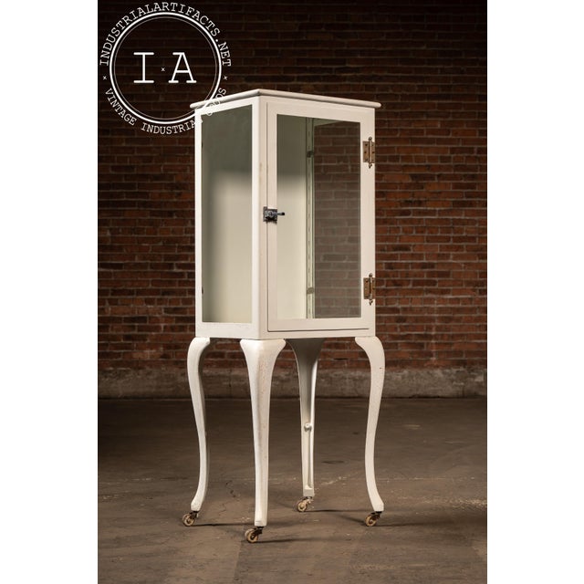 Antique Dental Cabinet With Cabriole Legs in White For Sale - Image 4 of 16
