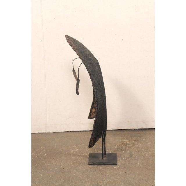 Tribal Mid 20th Century Nagaland Tribal Rain Shield on Custom Stand For Sale - Image 3 of 11