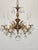 Antique 5 Arm Petite Oxblood Empire Brass Cut Lead Glass Crystal Chandelier For Sale - Image 15 of 18