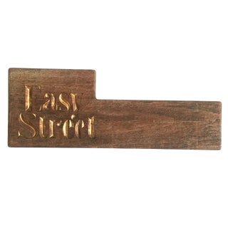 Vintage Large Wood Sign “Easy Street” For Sale