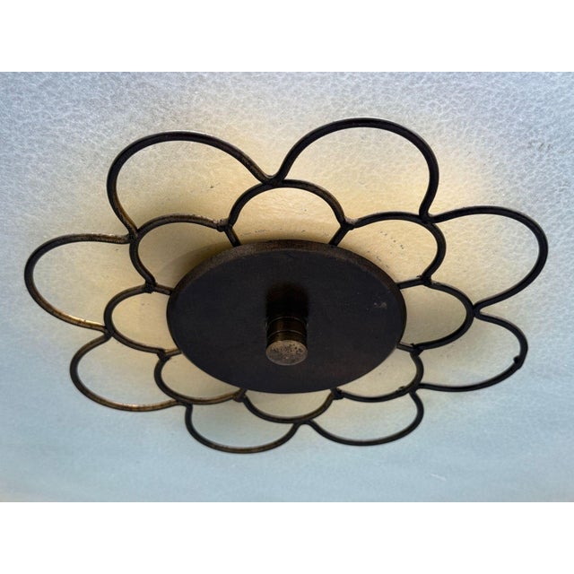 Swedish Modern, Pendant Light, Raw Glass, Wood, Sweden, 1940s For Sale - Image 9 of 10