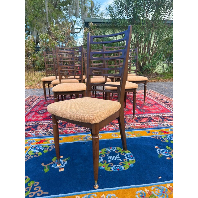 1960s Danish Modern Walnut Ladder Back Dining Chairs - A Set of 10 For Sale - Image 11 of 12