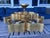 Mid-Century Modern Currey & Company Grand Lotus Large Gold Chandelier For Sale - Image 3 of 4