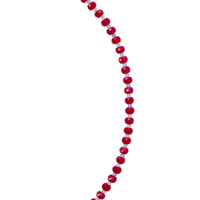 2020s Jumbo Ruby Aquamarine Necklace 18k Gold For Sale - Image 5 of 7