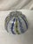 Mid century MURANO Latticino bowl in blue, green with gold. Very fine art glass with scalloped top. Beautifully crafted...