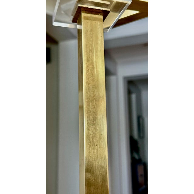 Frederick Cooper Solid Brass & Lucite Swing Arm Floor Lamp For Sale - Image 13 of 18