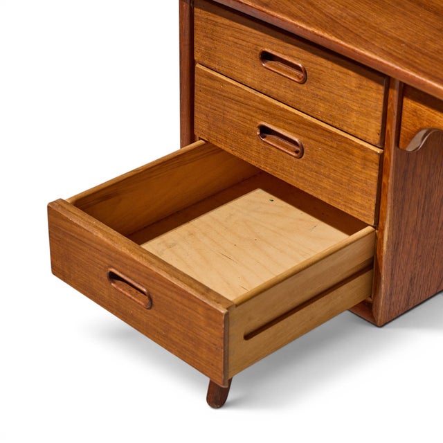 Svend Madsen Mid Century Danish Teak Curved Desk For Sale - Image 9 of 10