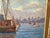 Impressionist Impressionist Oil Painting on Board of City Harbor Scene in Original Frame For Sale - Image 3 of 9