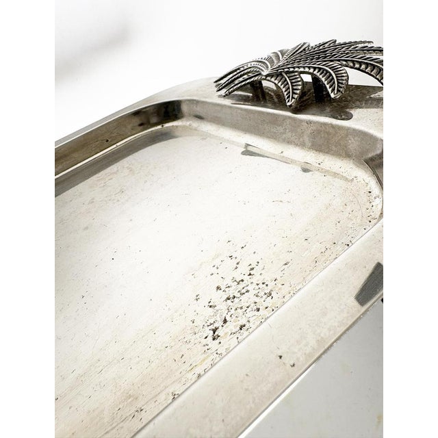 Metal Metal Plate with Palm Tree Decoration, France, 1970 For Sale - Image 7 of 10