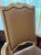 Century Furniture Century Furniture Ladderback Arm Accent Chair in Distressed Ivory Finish, With Custom Upholstered Contrast Fabric and Decorative Welt Details. For Sale - Image 4 of 9