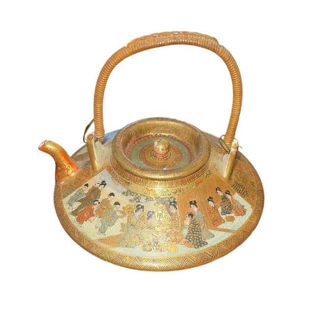 Asian Meiji Period Japanese Satsuma Porcelain Tea Set, 19th Century. For Sale - Image 3 of 12