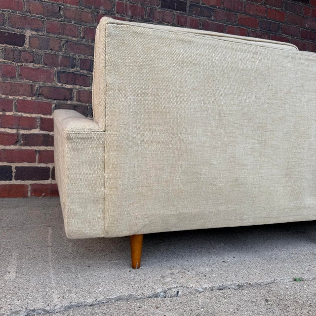 Early Florence Knoll Beige Sofa For Sale In Cleveland - Image 6 of 12