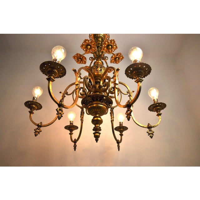 Gold Antique French Chandelier For Sale - Image 8 of 13