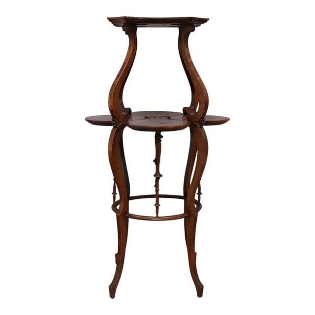 Brown Rj Horner Carved Mahogany Cloverleaf Plant Stand C1920 For Sale - Image 8 of 8
