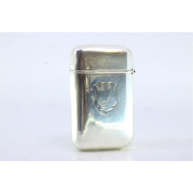 Plain Silver Cigarette Case with Monogram Card, in Very Good conditions. Designed before 1890 This piece has an...