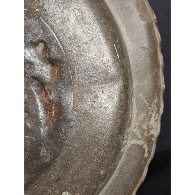 18th Century Continental Pewter Sukkot Sukkah Plate Hebrew Engraved Rare Relief Judaica For Sale - Image 12 of 18