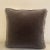 Abstract Orissa Embroidered Taupe and Charcoal Ikat Square Designer Pillow With Down Feather Insert For Sale - Image 3 of 5