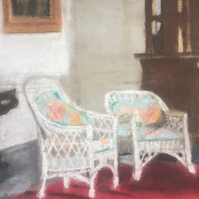 Vintage Original Impressionist Pastel Interior For Sale - Image 4 of 8