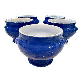 Farmhouse Emile Henry Lions Head Soup Bowls, 5 Set For Sale