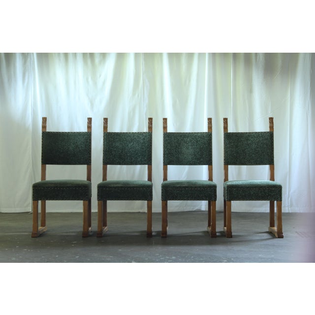 Vintage Danish Oak Throne Dining Chairs, 1954, Set of 4 For Sale - Image 9 of 17