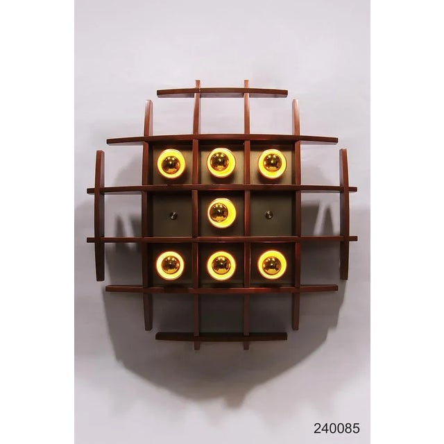 Angelo Brotto Wooden Wall Lamp by Angelo Brotto, 1960s For Sale - Image 4 of 13