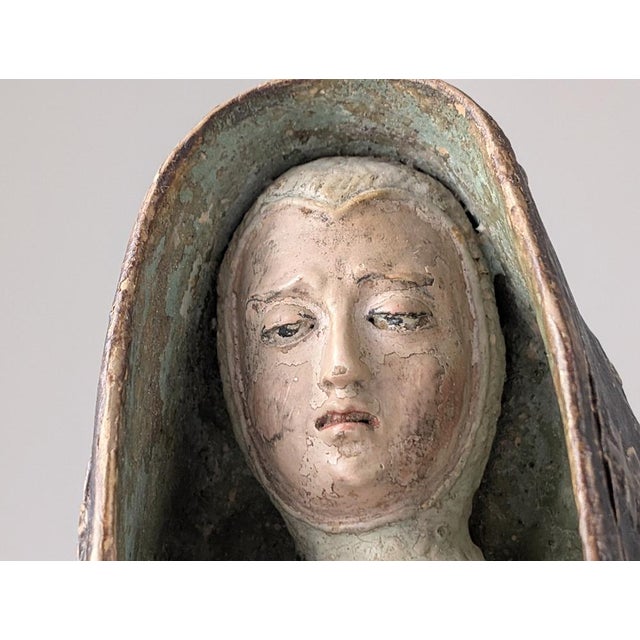 Mater Dolorosa Sculpture in Polychrome Terracotta, 18th Century For Sale - Image 16 of 18