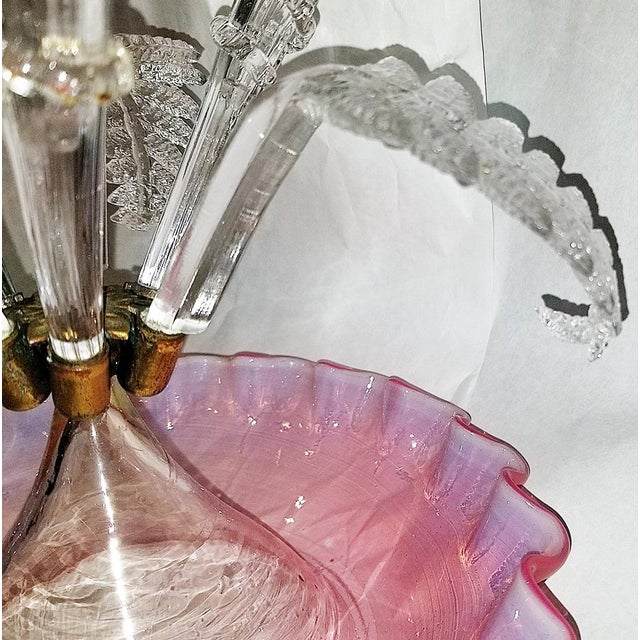 Late 19th Century Late 19th Century French Blown Glass Epergne Vase For Sale - Image 5 of 8