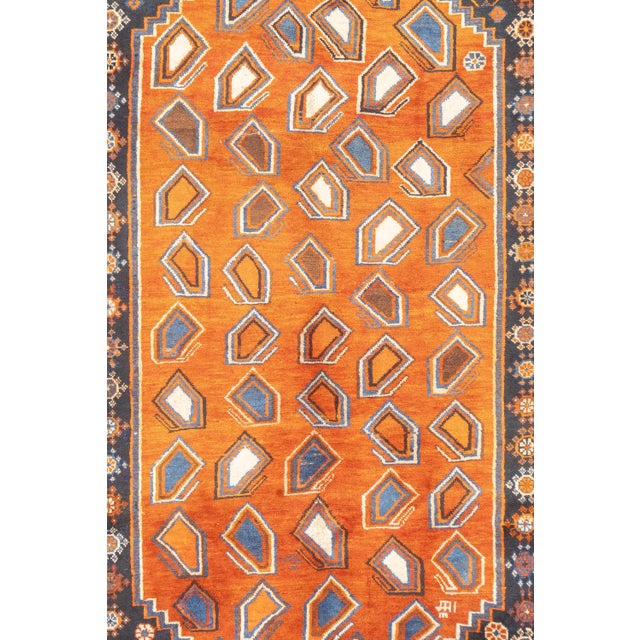 Tribal Antique Hand-Knotted Persian Qashqai Rug 4'9" X 8'2" For Sale - Image 3 of 15