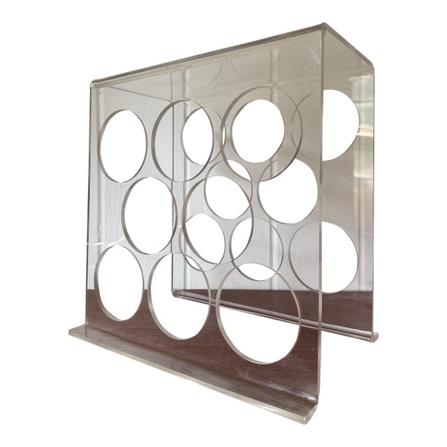1970s Postmodern Lucite Wine Rack For Sale