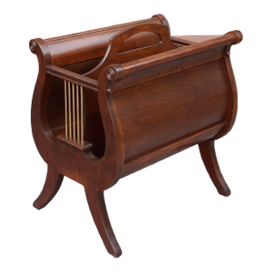 Early 20th Century Ferguson Bros. Walnut Lyre Harp Form Magazine Holder