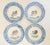 Set of 4 Laurie Gates Los Angeles Pottery Soup bowls with rooster motifs. Featuring the highly collectible Blue Stipple...