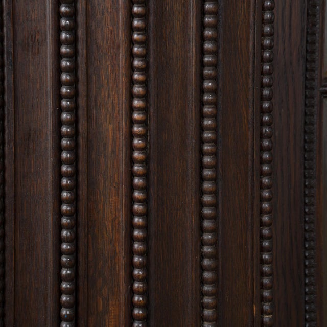 20th Century Danish Oak Display Cabinet With Carved Putti and Beveled Glass For Sale - Image 12 of 18